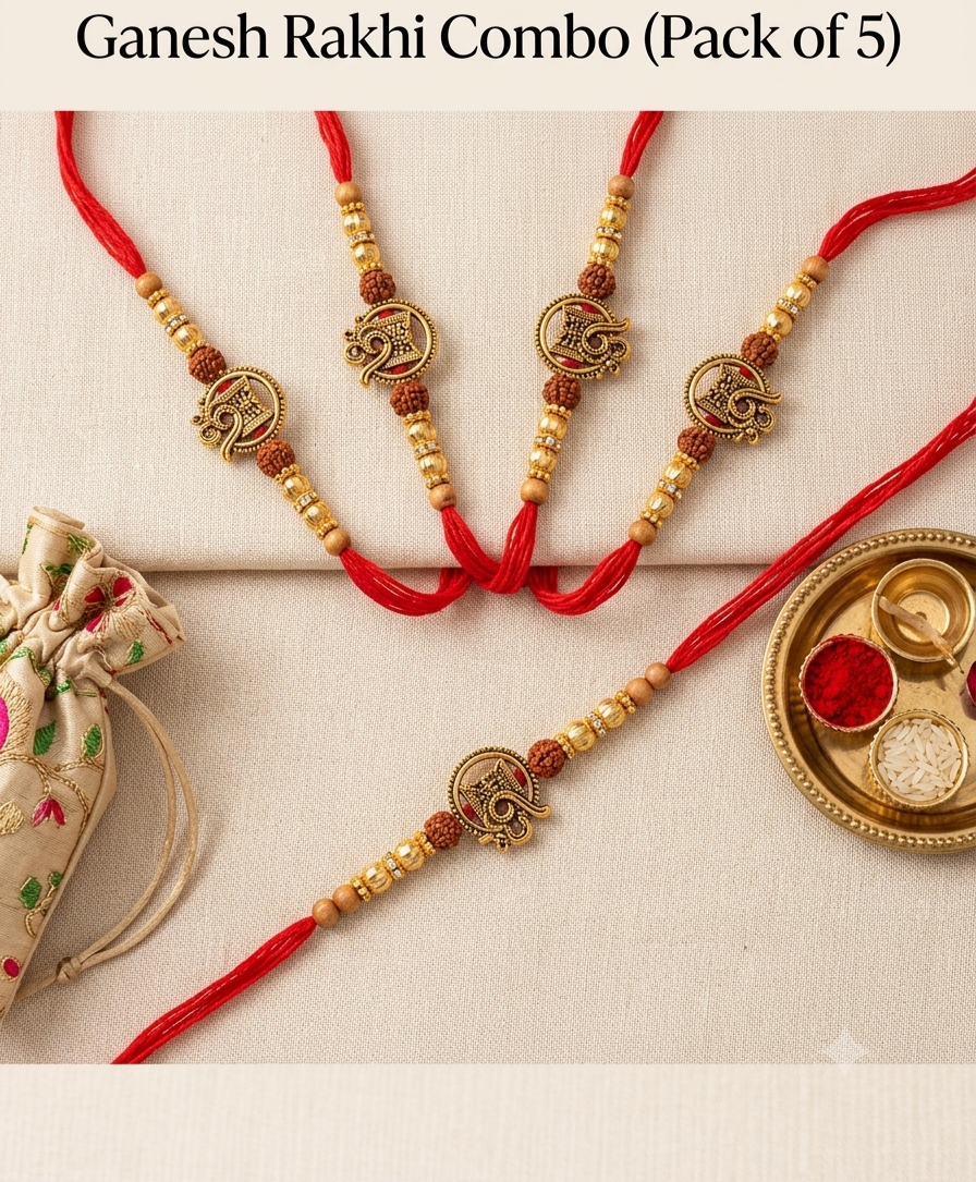 Designer Rakhi for Brother | Premium Handmade Rakhi | Traditional Festival Rakhi | 5 Piece